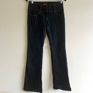 blue asphalt navy Pinstripe Flared jeans vintage